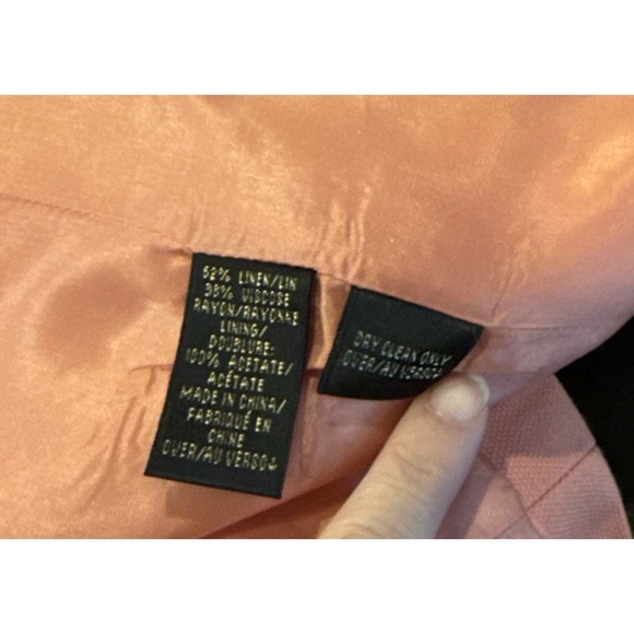Dana‎ Buchman Womens Size 14 Peach Open Blazer Jacket Linen Blend Career Preppy - Picture 5 of 7
